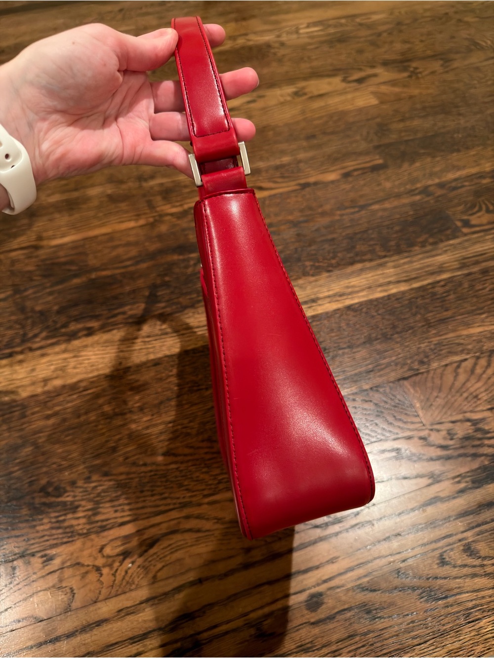 Red Leather Shoulder Bag - Picture 6 of 15